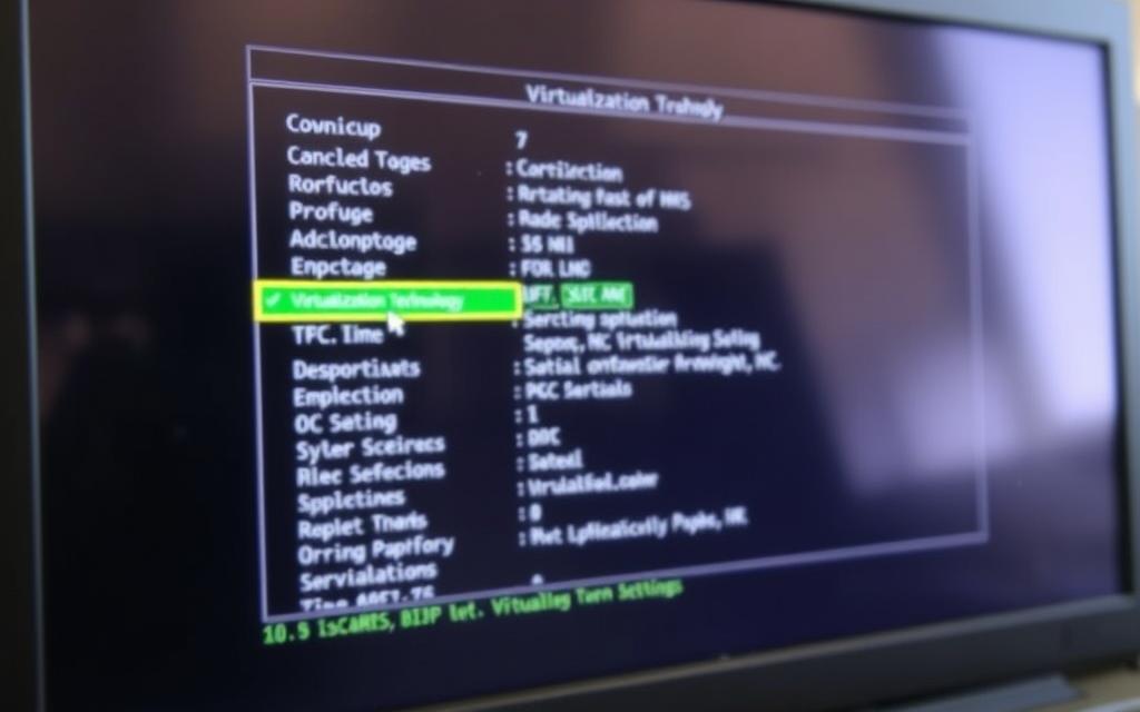 BIOS navigation for virtualisation settings